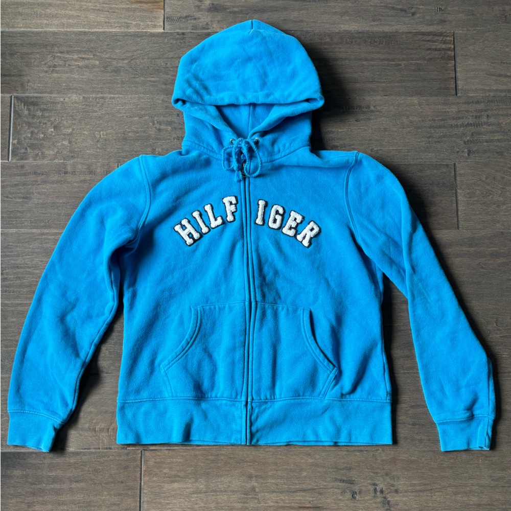 Tommy Hilfiger Vibrant Blue Zip-Up Hoodie